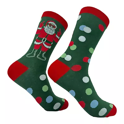 Buy Santa Flipping Bird Socks Funny Offensive Xmas Middle Finger Footwear • 4.83£