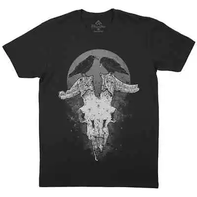 Buy Black Raven T-Shirt Horror Skull Horned Demon Crow Occult Grim Gothic Dark P125 • 13.99£