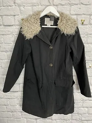 Buy Ladies Black Jacket With Fur Collar Size Small COOPERATIVE C7018 • 9.99£