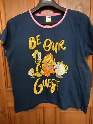 Buy Large Disney Beauty & The Beast 'Be Our Guest' Sleep Shirt Pyjama Top Tee Shirt • 7.95£