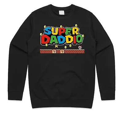 Buy Super Daddio Jumper Sweatshirt Funny Gaming Gamer Nerd 90s Gift Fathers Day Dad • 23.99£