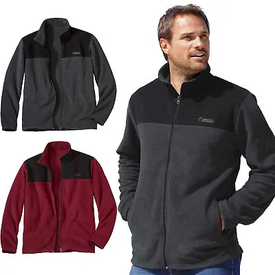 Buy Mens Full Zip Fleece Jacket Anti Pill Polar Contrast Outdoor Warm Work S-4XL Top • 12.98£