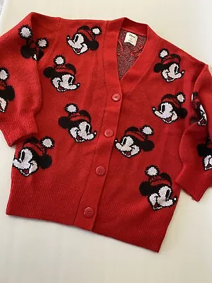 Buy Primark Disney Mickey Mouse Santa’s Hat Red Christmas Cardigan Size 6-8  XS • 25£