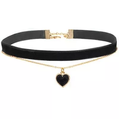 Buy Harajuku Love Heart Pendant Choker Sexy Double Layer Necklace Girl Jewelry Decor • 5.63£