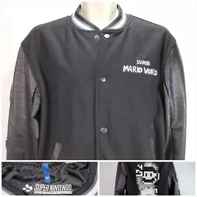 Buy Super Mario Bros. Nintendo X H&M Black Baseball Varsity Jacket Black UK Size M • 79.95£