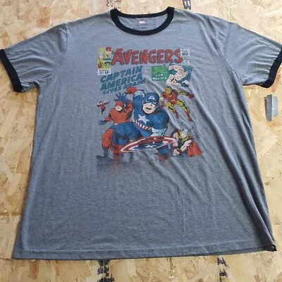 Buy Marvel Graphic T Shirt Grey Adult 3XL XXXL Mens Avengers Summer • 11.99£