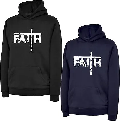 Buy Faith Hoodie Jesus Christian Cross Religious Quote God Faith Christmas Winter • 22.99£