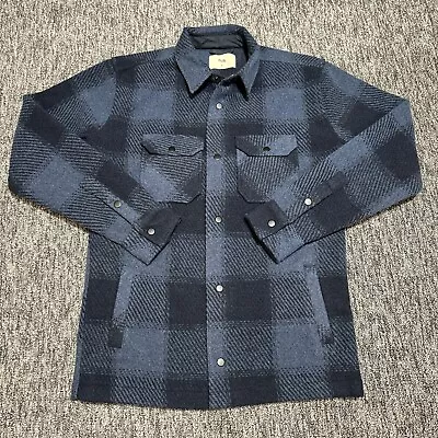 Buy Folk Overshirt Mens 2 Small Navy Check Lumber X Shacket Workwear Jacket Shirt • 49.99£