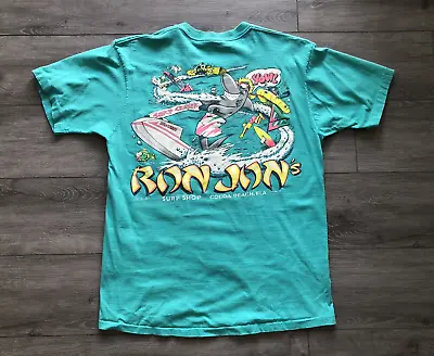 Buy Ron Jon Surf Shop ORIGINAL DIRT SHIRTS 1986 Single Stitch Edition T Shirt USA • 65£