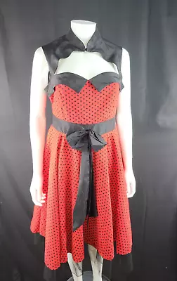 Buy Backbutterfly Clothing Vintage Style Rockabilly Swing Polka Dot Dress Netted  14 • 15£