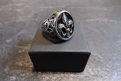 Buy Unisex Gothic Biker Rock Style Jewellery Ring - Fleur De Lis - UK Seller • 11.99£