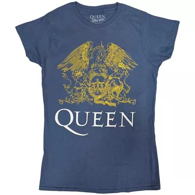 Buy Queen Crest Short Sleeve Tee Blue New • 23.12£