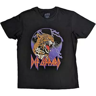 Buy Def Leppard T-Shirt Lightning Leopard Band Official New Black • 15.95£