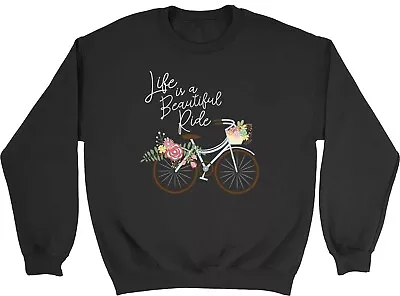 Buy Life Is A Beauitful Ride Floral Vintage Bike Kid Jumper Sweatshirt Boy Girl Gift • 12.99£