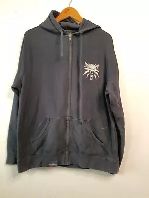 Buy The Witcher Jumper Mens Size Large Black Faded Zip Up Hoodie Video Game Tv Promo • 23.57£