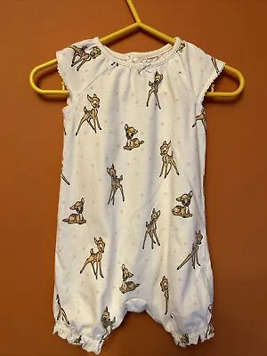 Buy Baby Girls Bambi Design Short Sleeve Romper From George Clothing, Age 3-6 Months • 3.50£