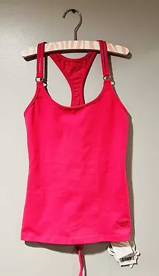 Buy Equilibrium Activewear Pink Racer Back Tank Small; Lace Up Back • 28.34£