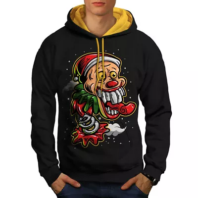 Buy Wellcoda Christmas Clown Mens Contrast Hoodie, Horror Casual Jumper • 35.99£