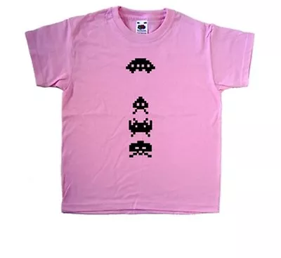Buy Space Invaders Retro Gaming Pink Kids T-Shirt • 7.99£