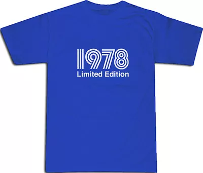 Buy 1978 Limited Edition White Text Cool T-SHIRT S-XXL # Blue • 14.95£