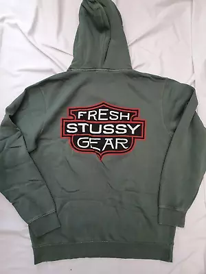 Buy BNWT Stussy Deadstock Fresh Gear Pigment Dyed Hoodie Size Large Pine • 59.99£