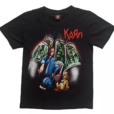Buy Vintage Korn Band T Shirt Mens Size S Small Nu Metal Issues Album Y2K Black Tee • 37.89£