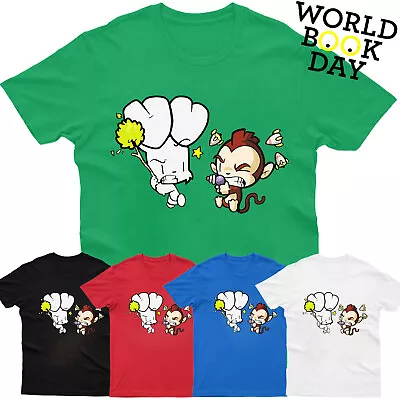 Buy Bunny Vs Monkey Kids T-Shirt Funny Cartoon Children Story Book Day Novelty Gift • 9.49£