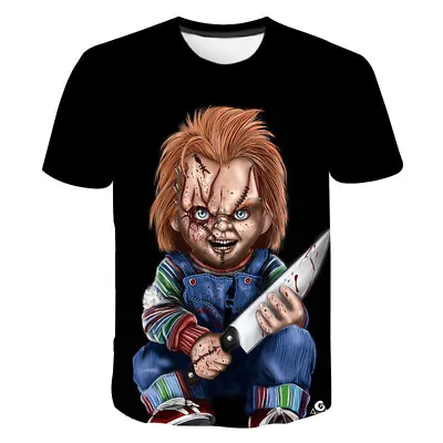 Buy Child's Play Movie Chucky Horror T-Shirt Kids Adutls Men Tee Top Halloween Gift • 8.98£