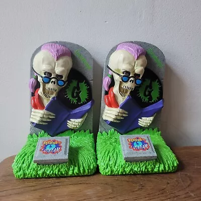 Buy Rare Vintage 1996 Goosebumps Curly The Skeleton ‘Reading Is A Scream’ Bookends • 37.99£