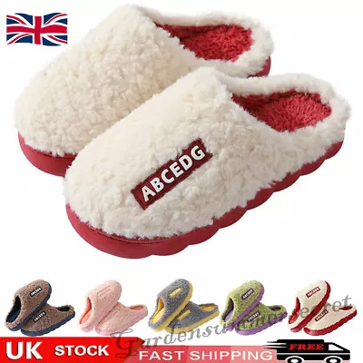 Buy Women Men Winter Warm Embroidered Slippers Unisex Cute Fluffy Soft Slippers • 7.49£