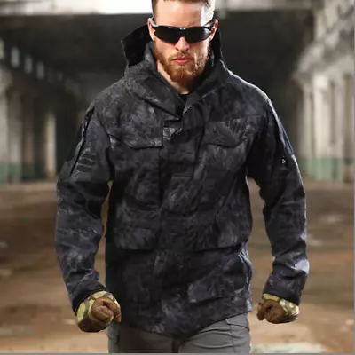 Buy Military M65 Field Jacket Mens Waterproof Hooded Hiking Jackets Army Trench Coat • 50.39£