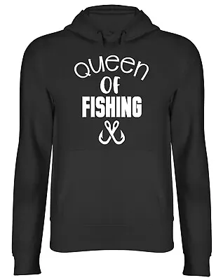 Buy Queen Of Fishing Mens Womens Hooded Top Hoodie • 17.99£
