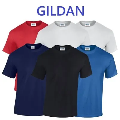 Buy 5 Pack Plain Blank Gildan Heavy Cotton T-shirt Tshirt In Multi Colors G5000 Lot • 22.99£
