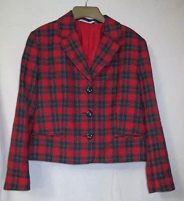 Buy Marks And Spencer St Michael  Vintage 1995  Stylish Classic Red Tartan  Jacket  • 10£