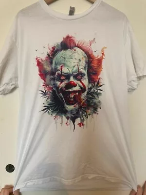 Buy White Stoner Clown T-shirt, Alternative Clothing, Weed T Shirt • 12£