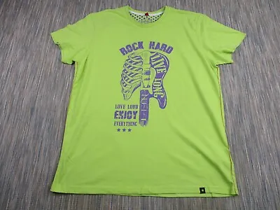 Buy Joe Browns T Shirt Mens Extra XL Large Yellow Printed Rock Logo 100% Cotton • 9.50£