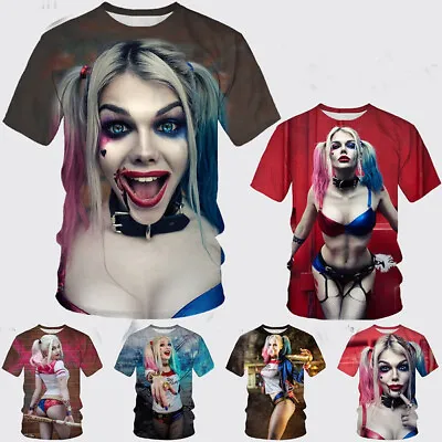 Buy Movie Harley Quinn Casual Women Men T-Shirt 3D Print Short Sleeve Tee Tops • 10.79£