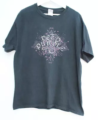 Buy Vintage DEEP PURPLE T-Shirt Black Logo Band Short Sleeve Gildan Mens Large L • 17.95£