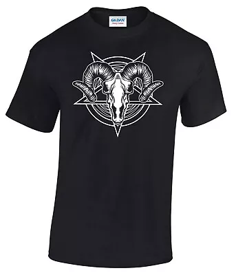 Buy T-shirt Baphomet Pagan Witchcraft Satan Crowley Satanism Goat Of Mendes Occult • 13.99£