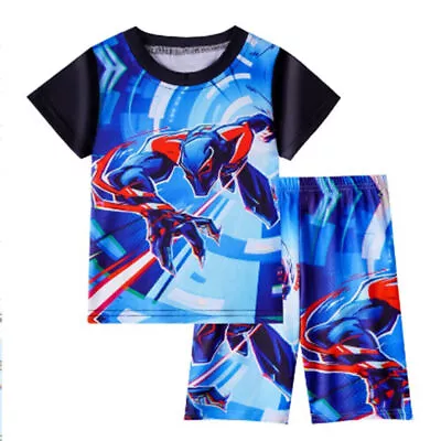 Buy Kid Boys Spiderman T-shirt Short Sleeves Boy Summer Casual Loungewear Sleepwear • 12.74£