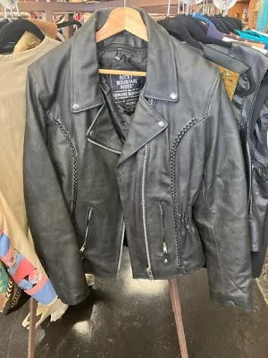 Buy Rocky Mountain Hides Genuine Buffalo Leather Motorcycle Jacket Braid Detail XL • 117.93£