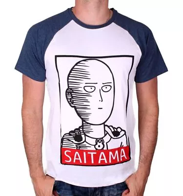 Buy One Punch Man - Saitama Draw White/Blue T-Shirt S • 19.92£