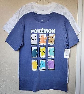 Buy Pokemon Boys 2-Pack T-Shirt Poke I Know Starters Kanto Region Size XL 14/16 NEW • 12.62£