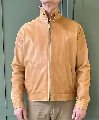 Buy Ralph Lauren Polo - Soft, Lambskin, Leather, Bomber Jacket Size XL In Camel/Sand • 325£