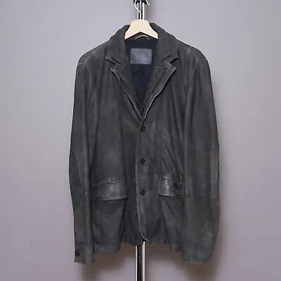Buy ALL SAINTS SURVEY Leather Blazer Jacket MEDIUM Mens Grey Celebrity Matrix M #4 • 249.99£