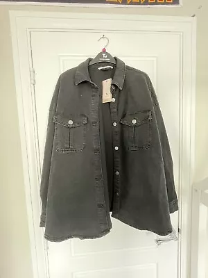 Buy Black Oversized Denim Jacket Brand-New With Tag From TU Size 14 • 5£