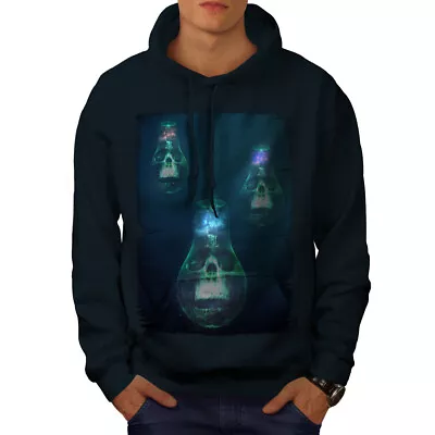 Buy Wellcoda Skull Light Mens Hoodie, Ghost Soul Casual Hooded Sweatshirt • 26.99£