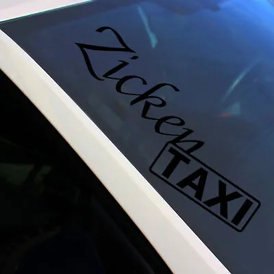 Buy Windshield Sticker Zig Taxi Black Gloss Sticker Tuning Car FS135 • 8.63£