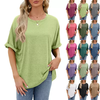 Buy UK Womens Baggy Summer T-shirt Holiday Oversized Top Casual Raglan Sleeve Blouse • 9.49£