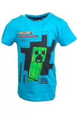 Buy Boys/ Girls Minecraft T-Shirt Top Creeper Tshirt • 6.99£